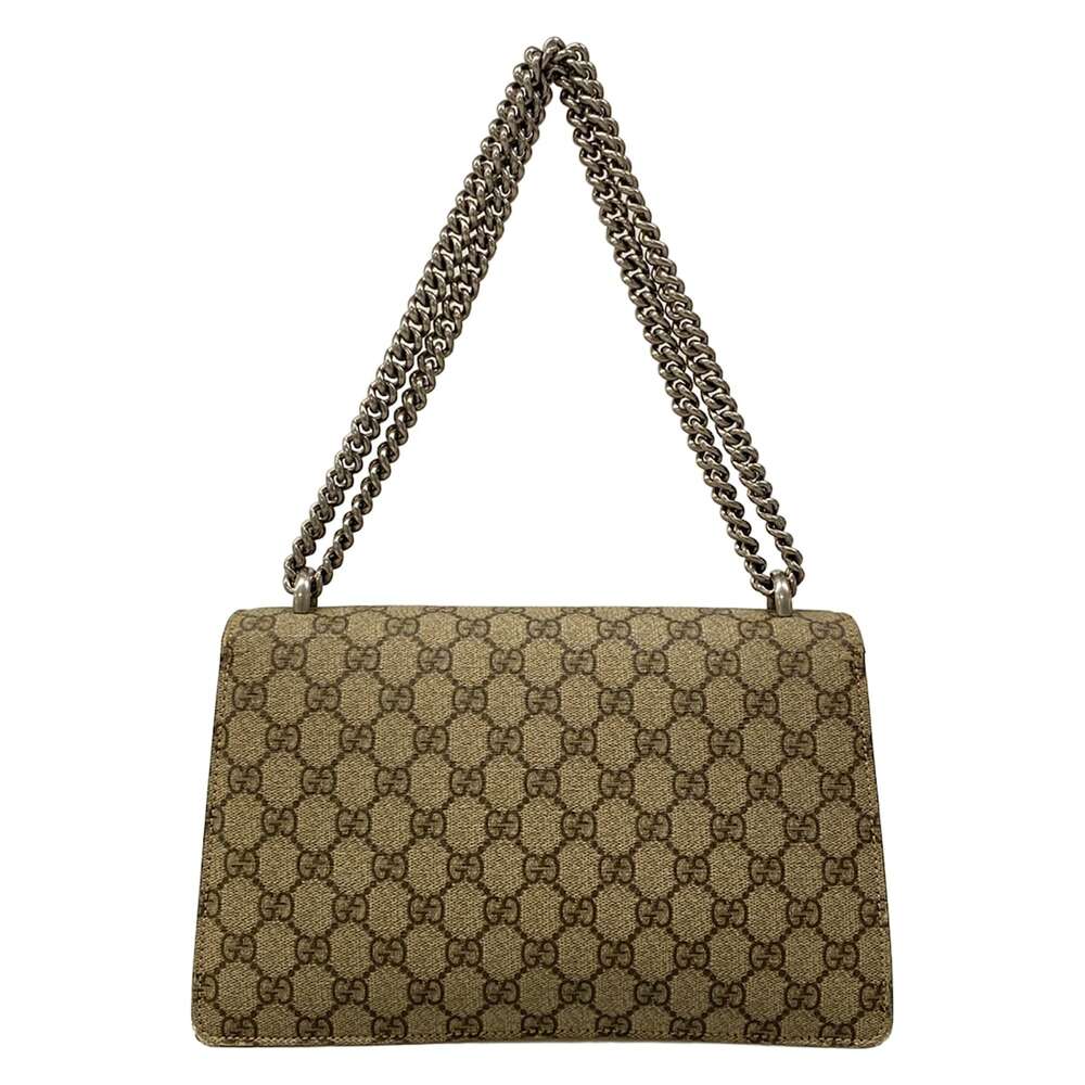 Gucci Dionysus,GG Plus GG Supreme Shoulder Bag 400249 Dark Brown Beige Yellow - Picture 3 of 15